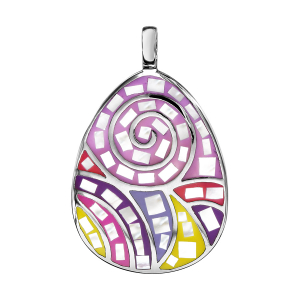 PENDENTIF ACIER STELLA MIA RÉSINE ET NACRE