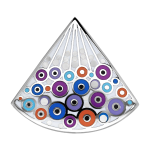 PENDENTIF ACIER STELLA MIA FORME EVENTAIL RÉSINE ET NACRE