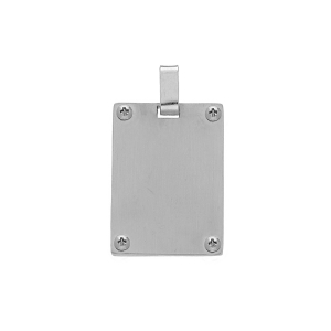 PENDENTIF ACIER SATINÉ 24X17MM  AVEC VIS CRUCIFORME