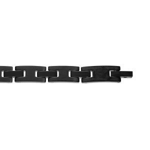 BRACELET ACIER PVD NOIR MAT 21CM REGLABLE
