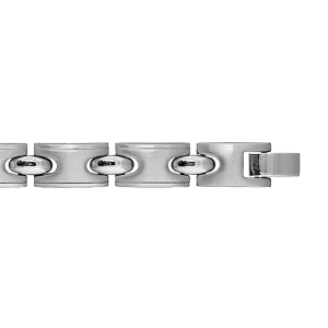 BRACELET ACIER MOTIF H  TOUT ACIER 20CM REGLABLE
