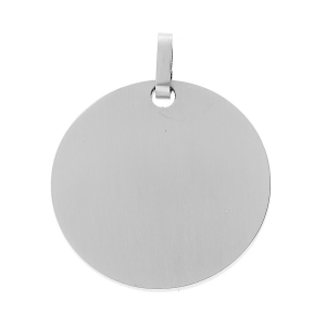 PENDENTIF ROND  ACIER LISSE GRAND MODELE 30MM A GRAVER