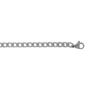 CHAINE GOURMETTE 4,5MM   ACIER SATINÉ 55CM