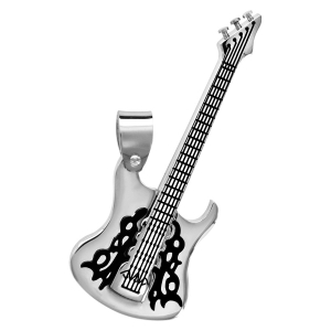 PENDENTIF ACIER GROSSE GUITARE