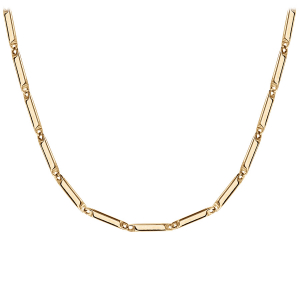 CHAINE ACIER ET DORURE JAUNE MAILLE RECTANGLE 50CM REGLABLE