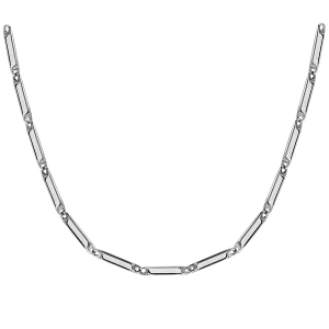 CHAINE ACIER MAILLE RECTANGLE 55CM REGLABLE