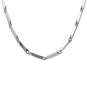 CHAINE ACIER MAILLE RECTANGLE 55CM REGLABLE