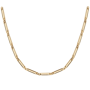 CHAINE ACIER ET DORÉ MAILLE RECTANGLE 55CM REGLABLE