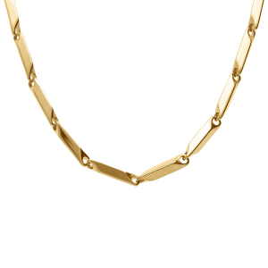 CHAINE ACIER ET DORÉ MAILLE RECTANGLE 55CM REGLABLE