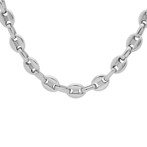 CHAINE ACIER MAILLE GRAIN CAFE MASSIVE 6MM 55CM