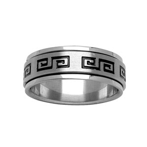 ALLIANCE ANTI STRESS ACIER MOTIF GREC NOIR