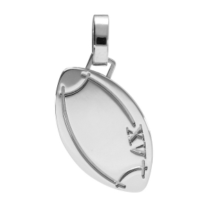 PENDENTIF ACIER BALLON DE RUGBY XV