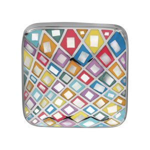 PENDENTIF ACIER STELLA MIA CARRÉ COULEUR PASTEL AVEC NACRE