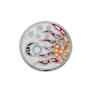 PENDENTIF ACIER STELLA MIA ROND SOLEIL MULTICOULEUR AVEC NACRE