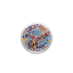PENDENTIF ACIER STELLA MIA RONDE MULTICOULEUR AVEC NACRE