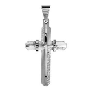 PENDENTIF ACIER CROIX AVEC STRIURE