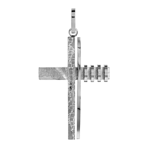 PENDENTIF ACIER CROIX AVEC STRIURE