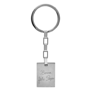 PORTE CLEF ACIER PLAQUE GI GRAVE BONNE FETE PAPA