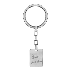 PORTE CLEF ACIER PLAQUE GI GRAVE PAPA JE T'AIME