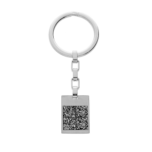 PORTE CLEF ACIER PLAQUE GI QR CODE