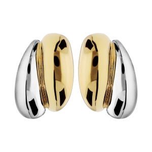 BOUCLES D'OREILLES CLIP PLACAGE BICOLORE