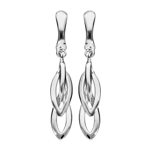 BOUCLES D'OREILLES CLIP LAITON PLACAGE PALLADIUM PENDANTE