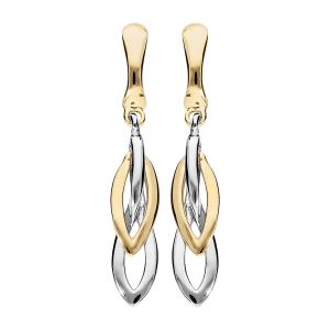 BOUCLES D'OREILLES CLIP BICOLORE PENDANTE