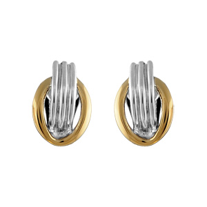 BOUCLES D'OREILLES CLIP BICOLORE PETIT MODELE