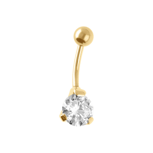PIERCING ACIER DORE NOMBRIL PIERRE BLANCHE SYNTH