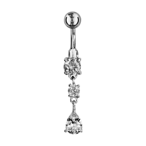 PIERCING NOMBRIL PIERRES BLANCHES SYNTH