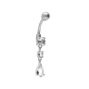PIERCING NOMBRIL PIERRES BLANCHES SYNTH