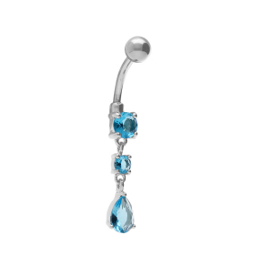 PIERCING NOMBRIL PIERRES BLEU SYNTH