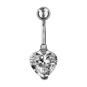 PIERCING NOMBRIL COEUR PIERRE BLANCHE SYNTHETIQUE
