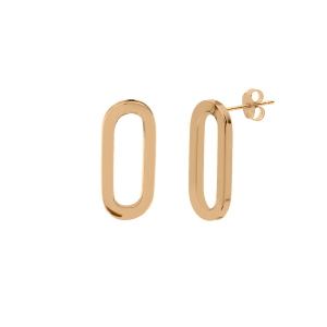 BOUCLES D'OREILLES TIGE DORÉ 1 MAILLE RECTANGULAIRE AVEC CATAPHORESE