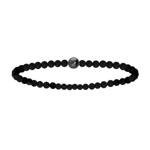BRACELET BOULES AGATE ET PERLE DE CULTURE DE TAHITI VÉRITABLE