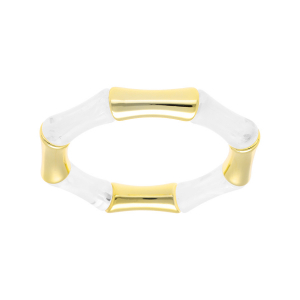 BRACELET EXTENSIBLE RÉSINE BLANCHE ET RÉSINE DORÉ