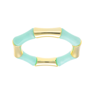 BRACELET EXTENSIBLE RÉSINE BLEU CIEL ET RÉSINE DORÉ