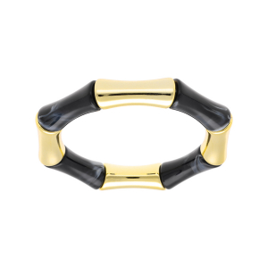 BRACELET EXTENSIBLE RÉSINE NOIRE ET RÉSINE DORÉ