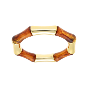 BRACELET EXTENSIBLE RÉSINE AMBRE ET RÉSINE DORÉ