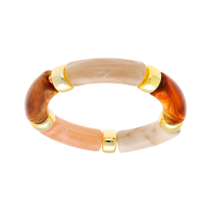 BRACELET EXTENSIBLE RÉSINE MULTI COULEURS ET RÉSINE DORÉ