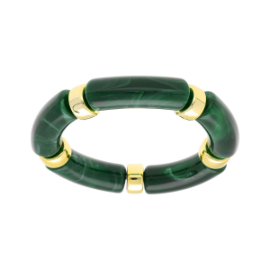 BRACELET EXTENSIBLE RÉSINE VERTE ET RÉSINE DORÉ