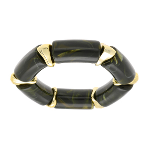 BRACELET EXTENSIBLE RÉSINE VERTE ET RÉSINE DORÉ