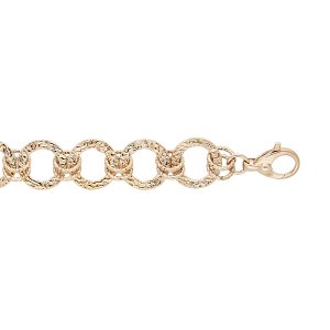 BRACELET DORÉ MAILLE RONDE AVEC CATAPHORESE 19+2,5CM