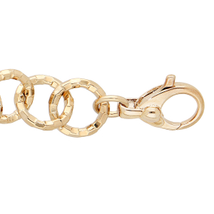 BRACELET DORÉ MAILLE RONDE AVEC CATAPHORESE 19+3CM