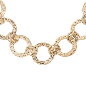 COLLIER DORÉ MAILLE RONDE AVEC CATAPHORESE 45+4CM