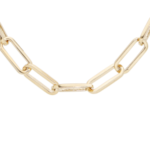 COLLIER DORÉ MAILLE RECTANGULAIRE AVEC CATAPHORESE 45+5CM