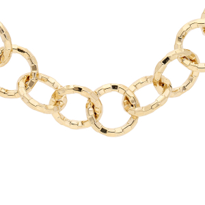 COLLIER DORÉ MAILLE RONDE AVEC CATAPHORESE 46+4CM