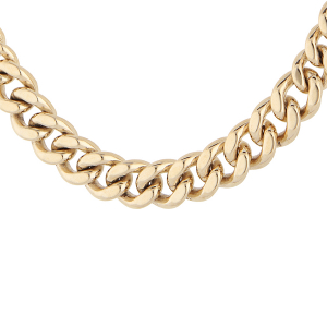COLLIER DORÉ MAILLE GOURMETTE EN CHUTE AVEC CATAPHORESE 40+5CM
