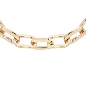 COLLIER DORÉ MAILLE RECTANGULAIRE AVEC CATAPHORESE 47+3CM