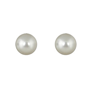 BOUCLES D'OREILLES TIGE PLAQUÉ OR 8mm PERLES IMITATION CREME